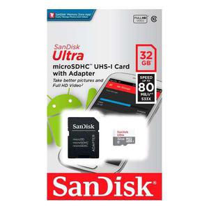 Memoria Micro Sd Sandisk 32gb Clase 10 De 80m Sutiendaonline