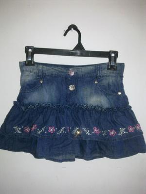 Mini falda para niña en jean con bolero camuflado