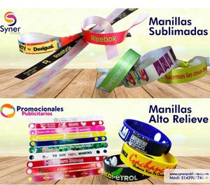 Manillas tela - Manillas PVC - Manillas publicidad