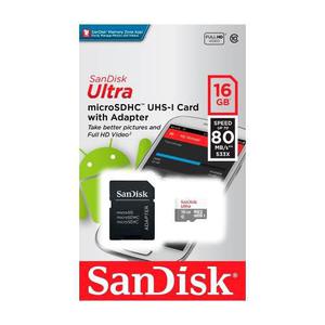 Memoria Micro Sd Sandisk Ultra 16gb Clase 10 A 80mb Original