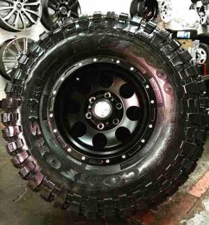 Combo, Rines De Lujo 15 6 Huecos Con Llantas 33x12.5r15 Mt