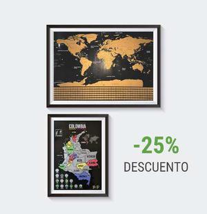 Mapamundi Para Raspar + Mapa Colombia Viajes Scratch Map