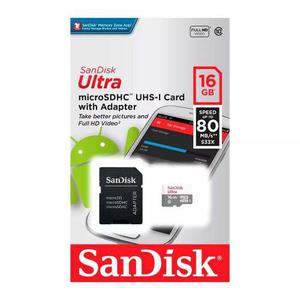 Memoria Micro Sd Sandisk 16gb Clase 10 80mb/s Ict 4 You