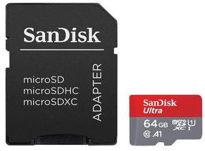 Memoria Micro Sd Sandisk Ultra 64gb Clase 10 100mb/s Full Hd