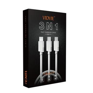 Cable Vidvie 3 en 1/Iphone Tipo C Android CB413