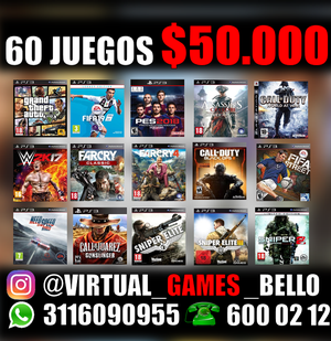 60 Juegos ORIGINALES POR $ PROMOCIÓN!