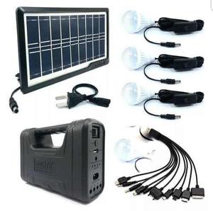 Kit Panel Solar+4 Bombillos+bateria-lintern Carga Celulares