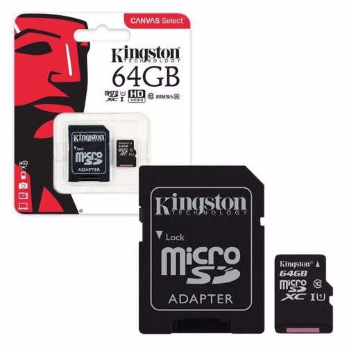 Memoria Microsd Kingsto 64g Clase 10 80mb 533x