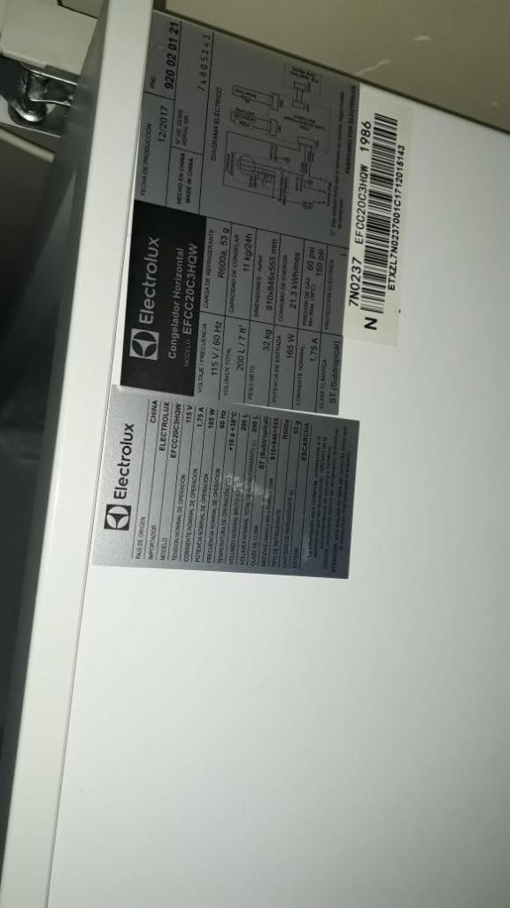 Vendo congelador Electrolux 200 L se obsequia picador