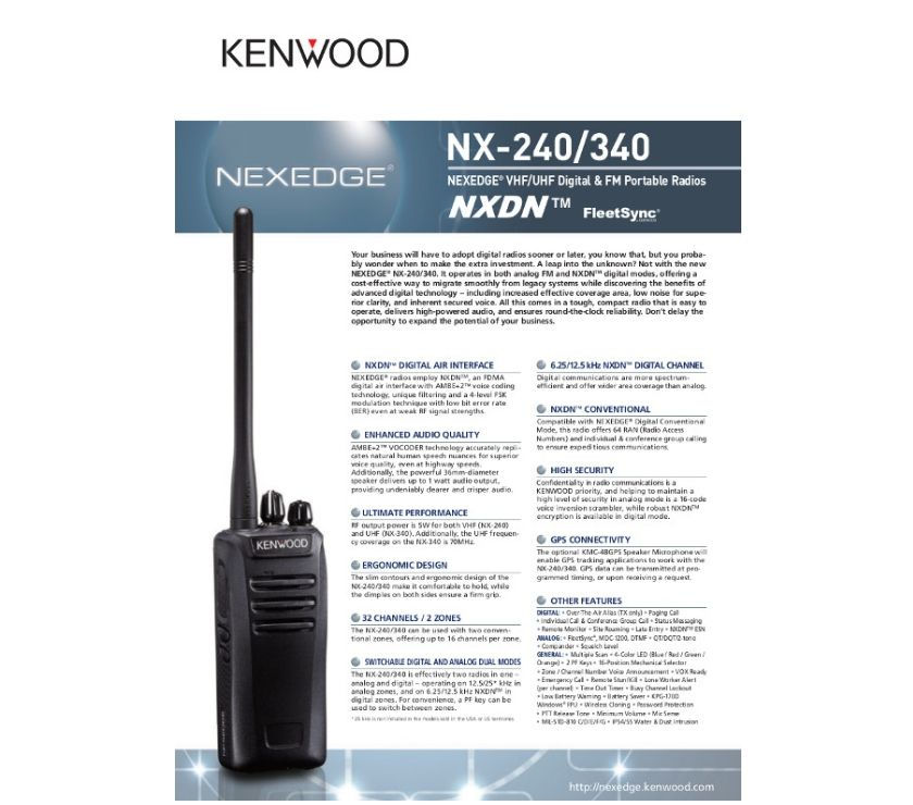 Radio Portatil Digital Kenwood NX-340