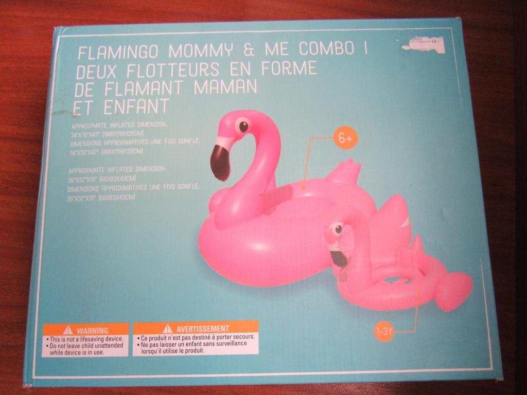 Infable Piscina Flotador Flamingo x2 Grande y pequeno