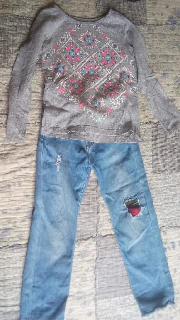 Conjunto Jean de Roto Talla 3 Niña