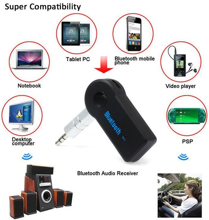 Adaptador Receptor Bluetooth Audio Recargable Carro, equipo