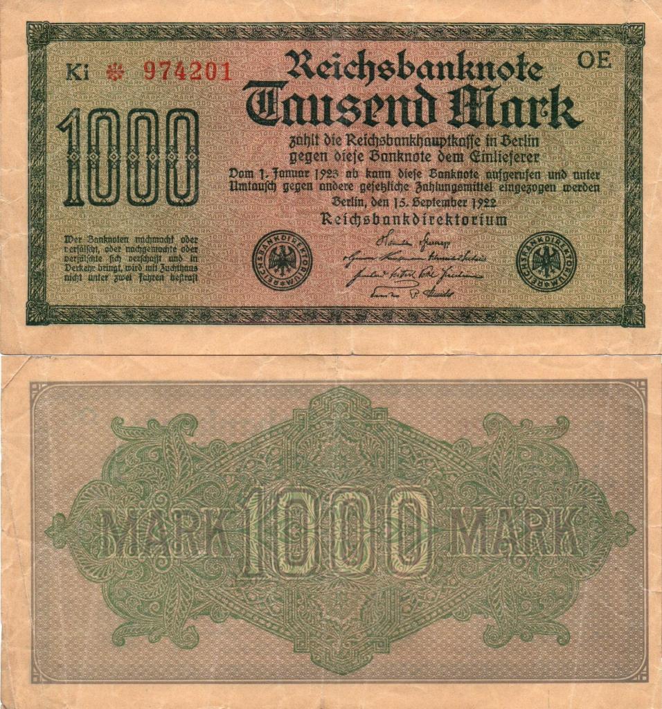 ALEMANIA. BILLETE.  MARCOS.  SEP 15. ESTADO 6 DE 10.