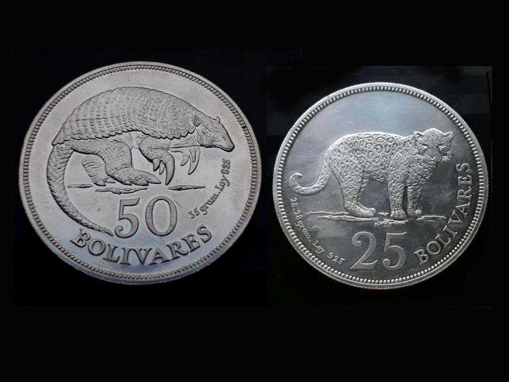 Vendo monedas de plata Cachicamo y Jaguar
