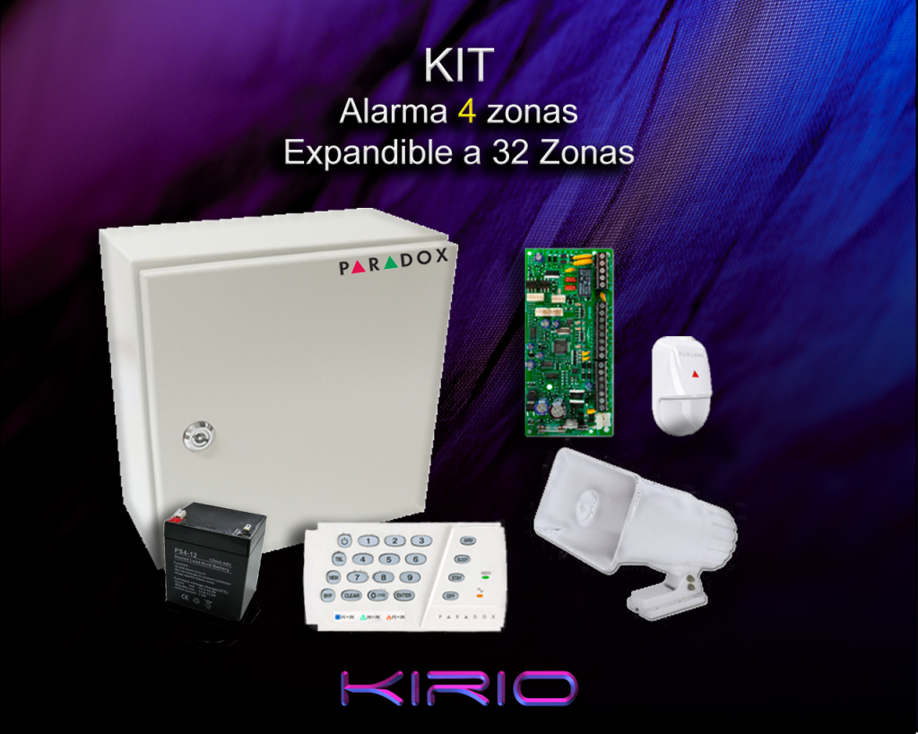 KIT alarma 4 zonas dos sensores