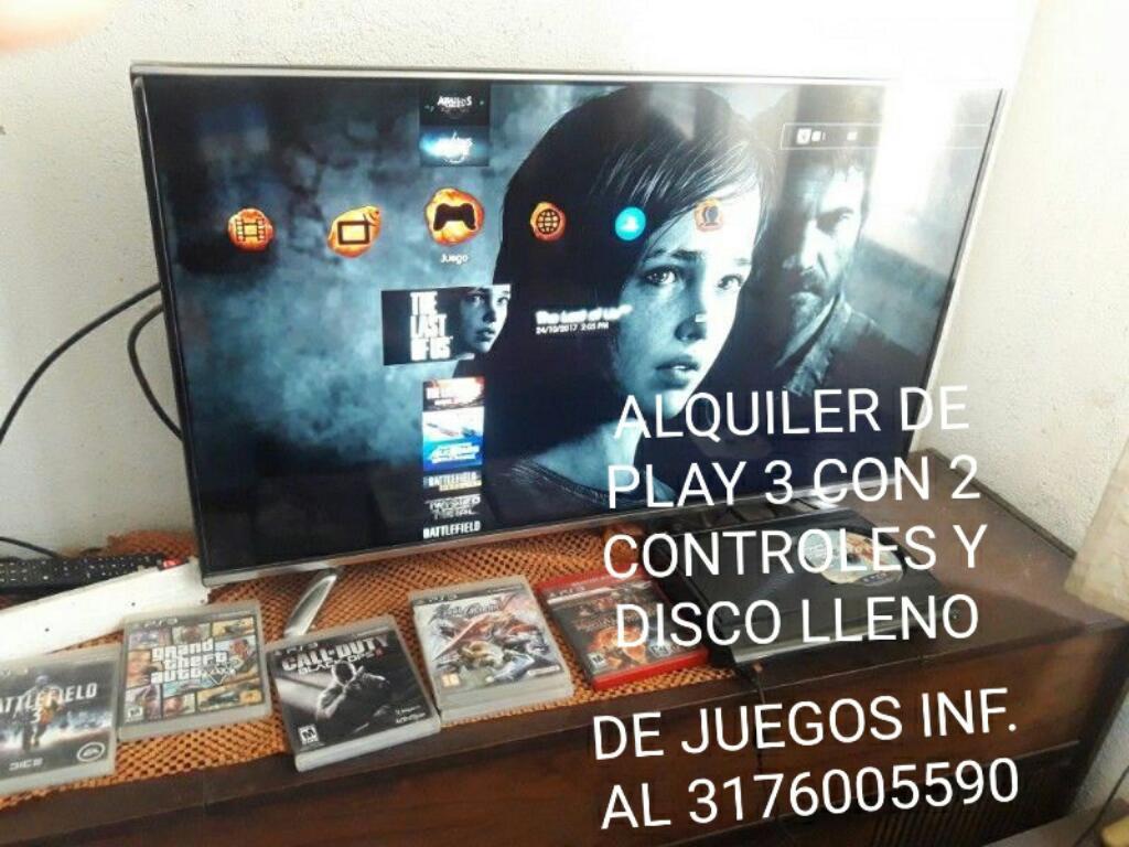 Alquiler de Play 3 con 2 Controles