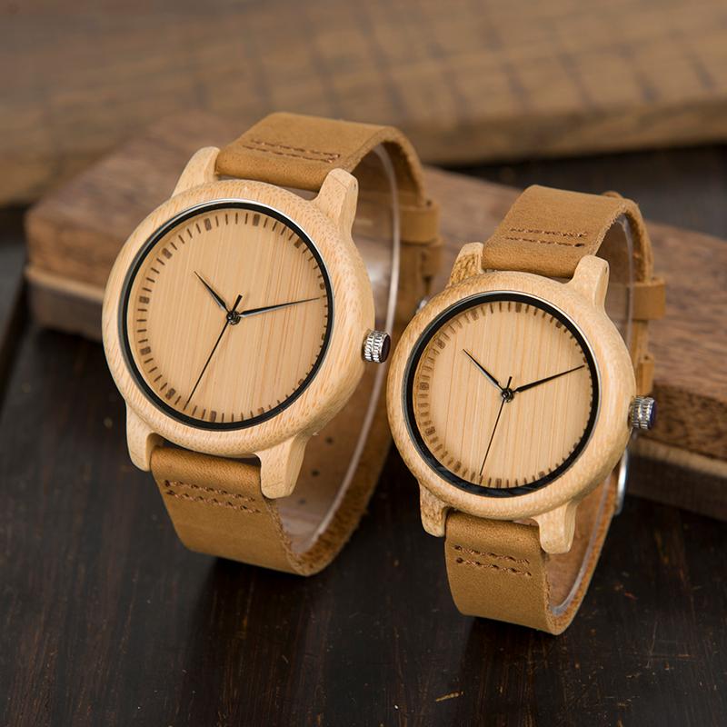 Relojes para pareja en bambu madera