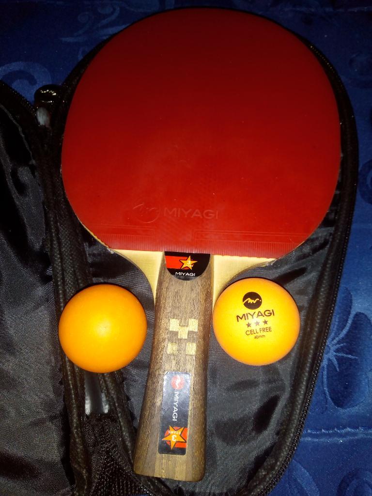 Combo Raqueta Ping Pong, Estuche, 2 Bola