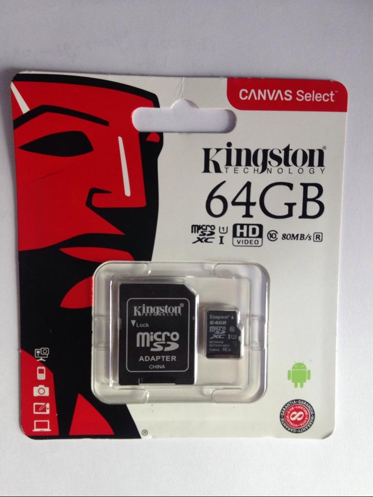 Memoria Kingston Microsdxc Clase 10 de 64Gb