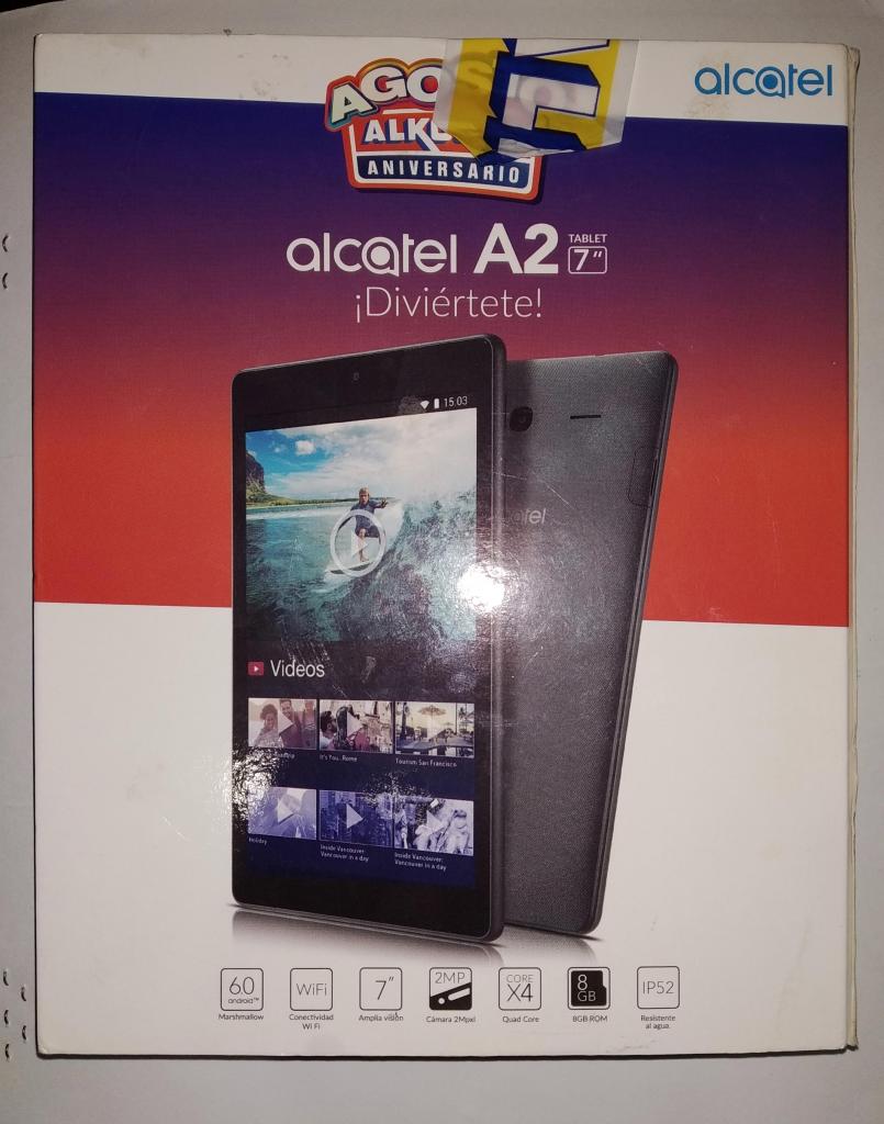 Tablet Alcatel A2 WIFI, 7, 8GB, Resistente a Salpicaduras