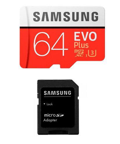 Tarjeta Memoria Micro Sd 64gb Evo Plus Samsung 100mbs 4k U3
