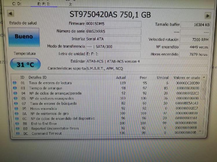 Disco duro para portatil seagate 750gb