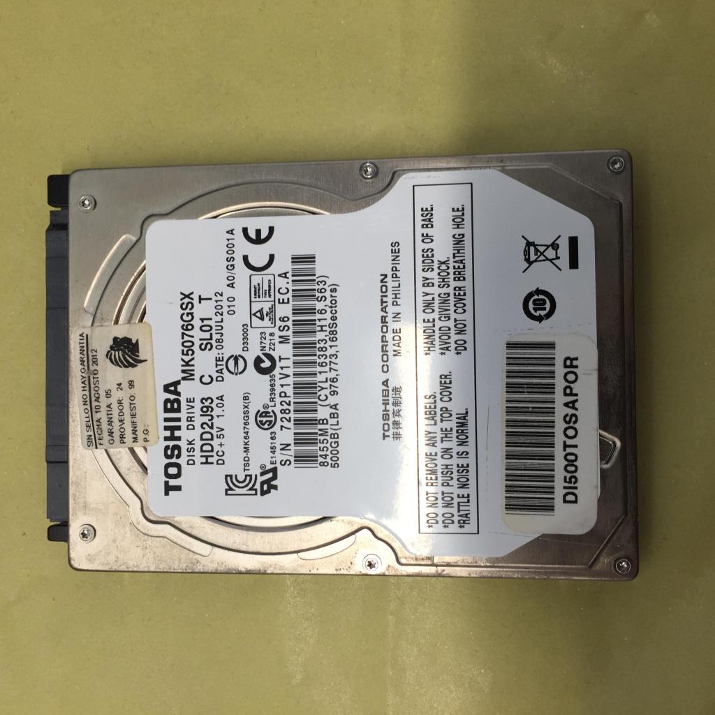 TOSHIBA Hard Drive 500GB PROMOCIÓN Portatil