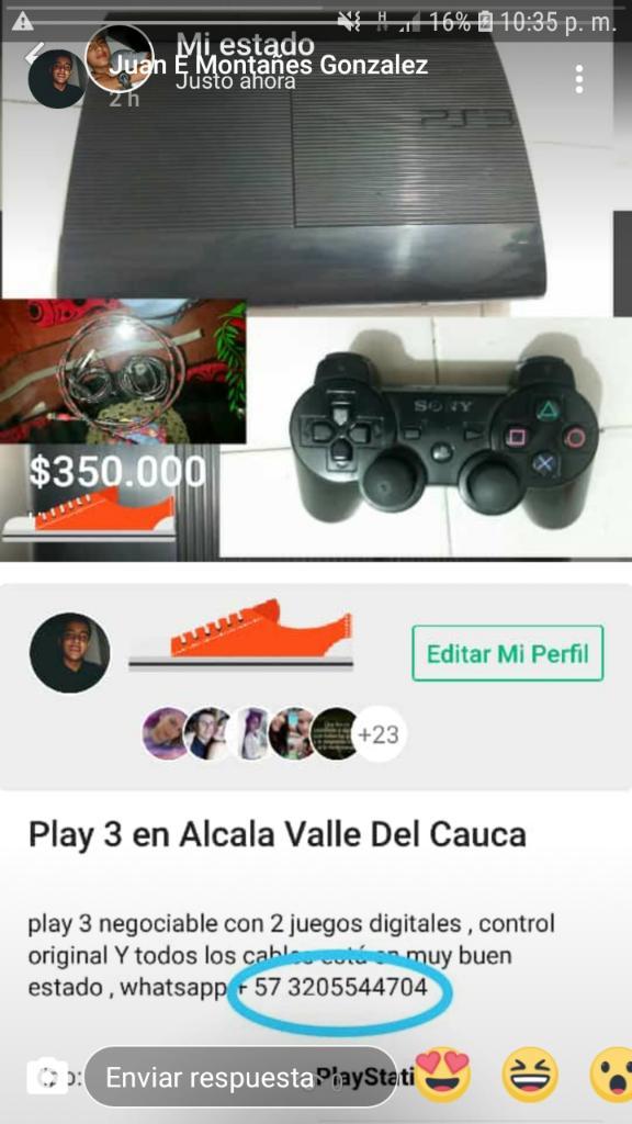 Se Vende Ps3 en Muy Buen Estado en 350