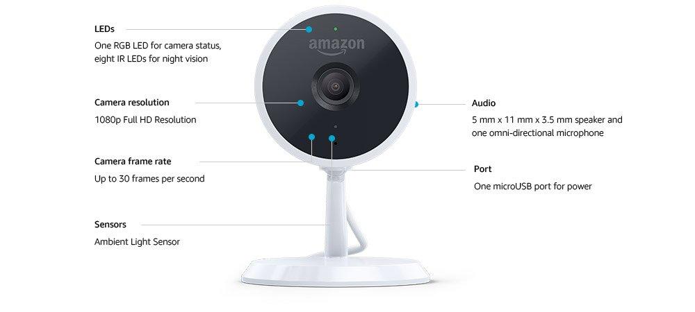 Amazon Cloud Cam. Cámara inteligente. Se integra con Alexa.