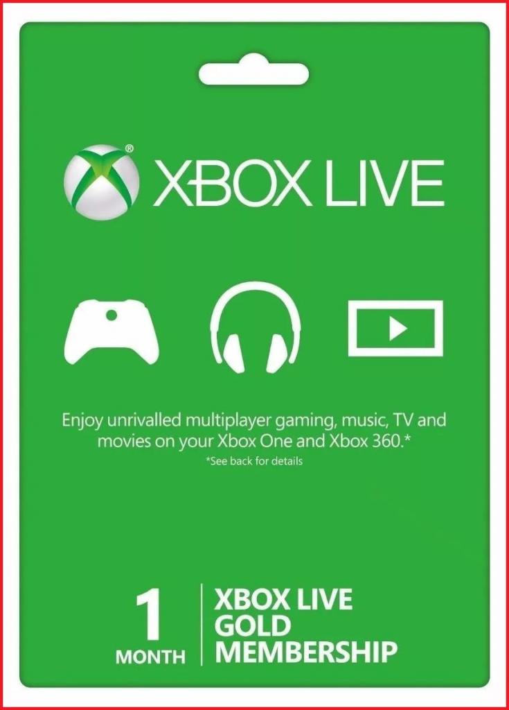 Membresia Xbox Live Gold 1 Mes Entrega Inmediata