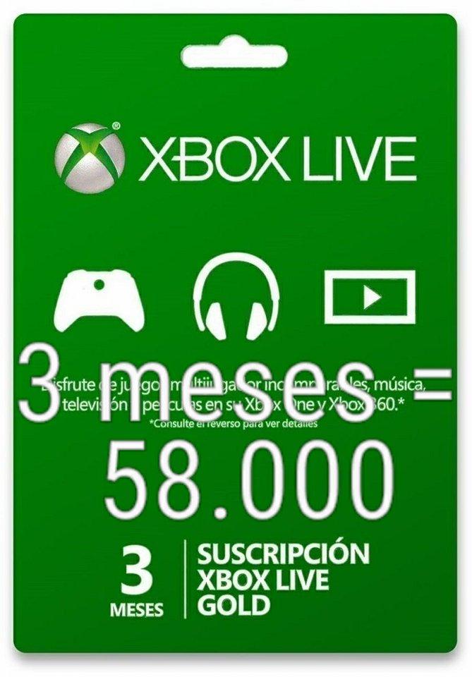 XBOX LIVE GOLD X 3 MESES