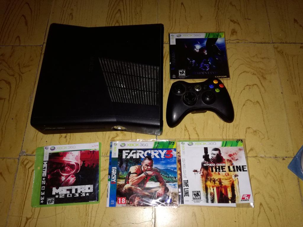 Xbox 360 Prog Lt3, 5 Juegos, Buen Estado