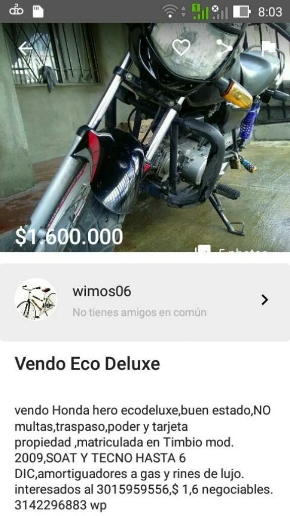 Vendo Honda Eco de Luxe 