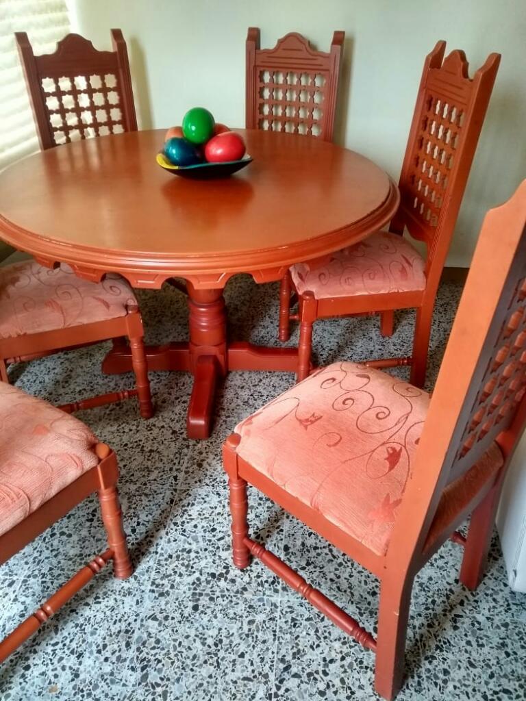 Juego Comedor Madera 6 Puestos