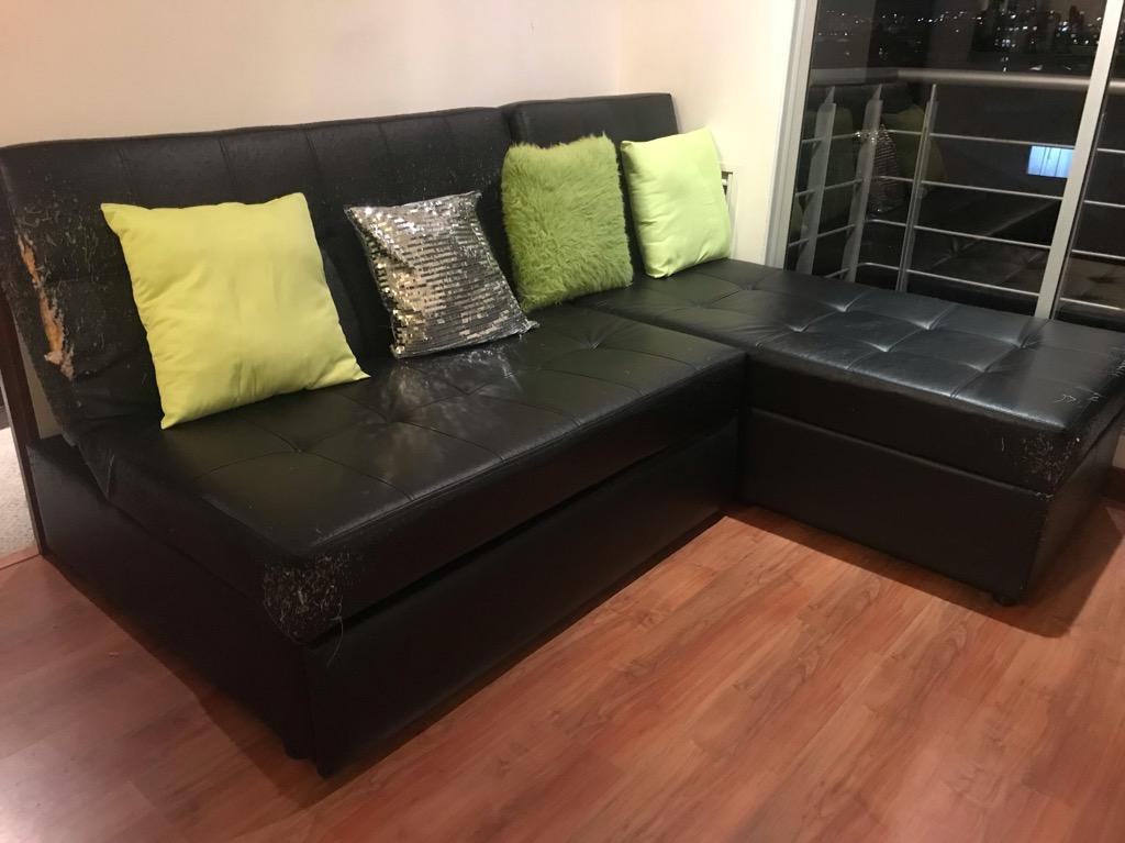 Sofa Cama en L con Baul para Tapizar