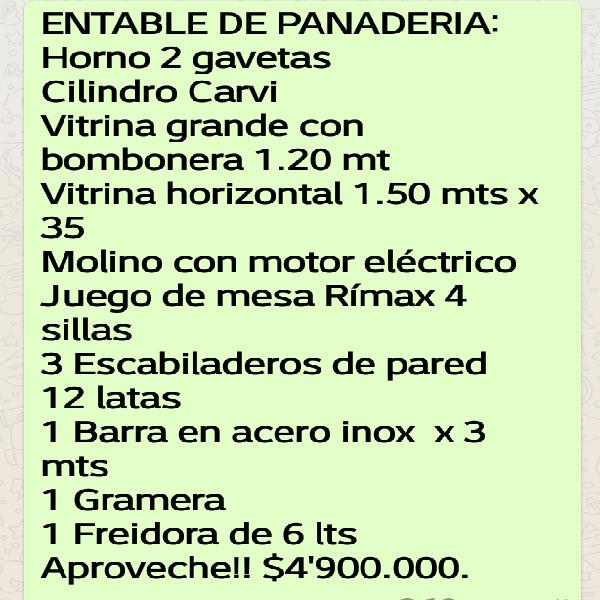 VENDO ENTABLE DE PANADERÍA