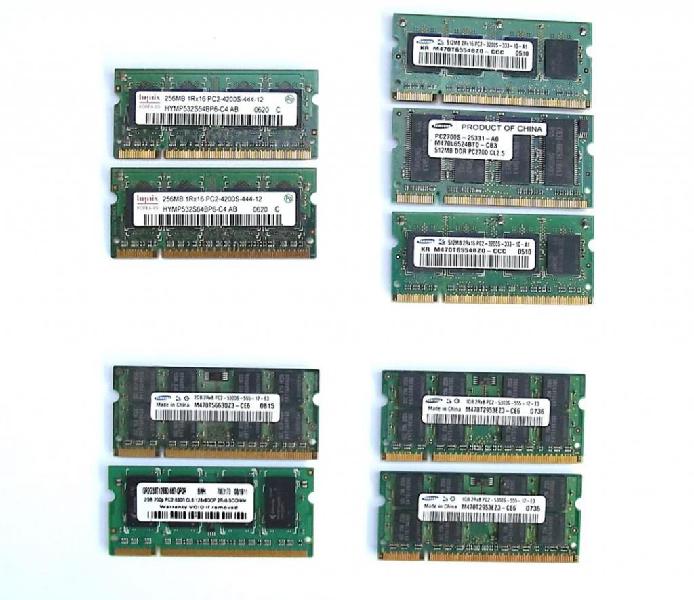 Memorias Portátil Samsung, Hynix Pc2 5300 1g 2g 512 256