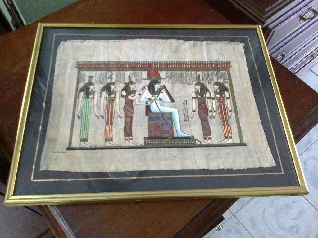 Papiro Egipcio Enmarcado De Coleccion
