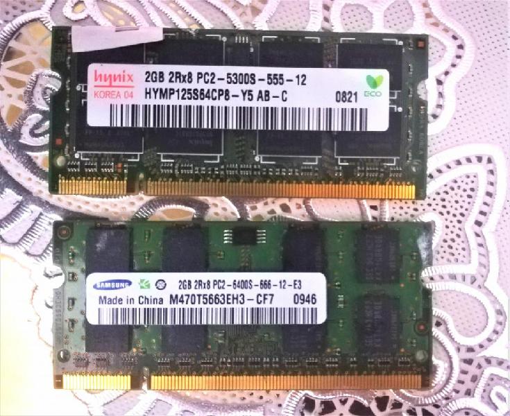 VENDO TARJETAS DE MEMORIA RAM DDR2 DE 2GB C/U