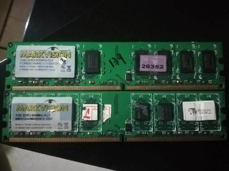 Vendo 2 Memorias Ram de 2gb Total 4gb