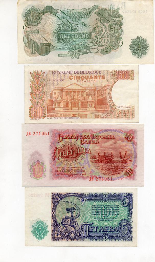 colección 9 billetes diferentes países de Europa