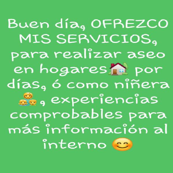 Ofrezco Mis Servicios Como Cuidadora