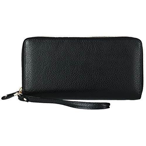 Ctm Cartera De Piel Para Mujer Con Cremallera Y Accesorios