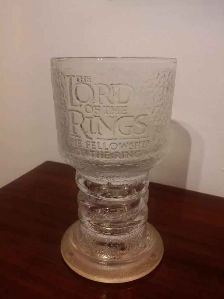 Vaso Coleccionable Vidrio Tallado Lord Of The Rings U.s.a