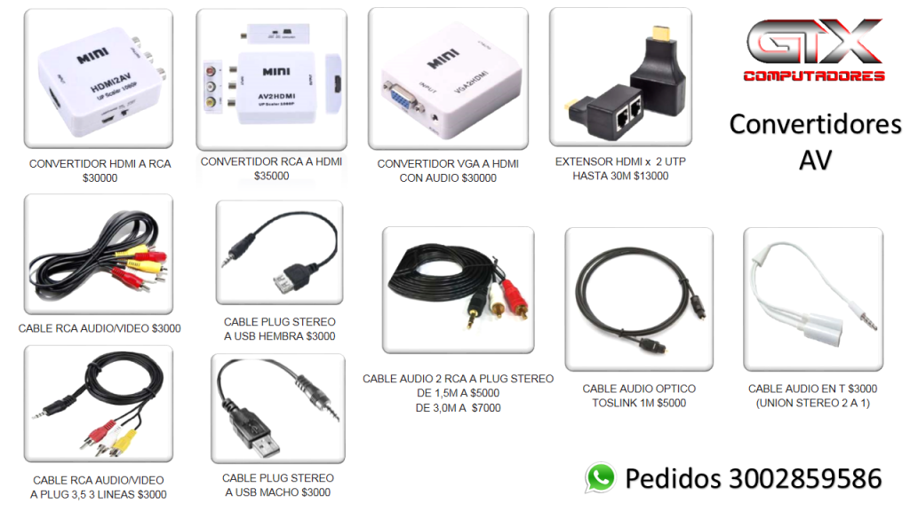 Cables y Convertidores AV a HDMI o viceversa desde