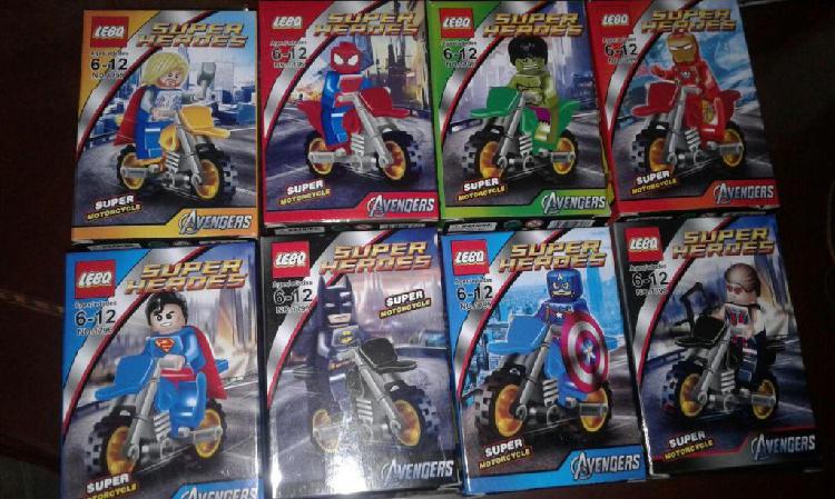 Promo Minifiguras Super Heroes Lego X8 Moto De Avengers