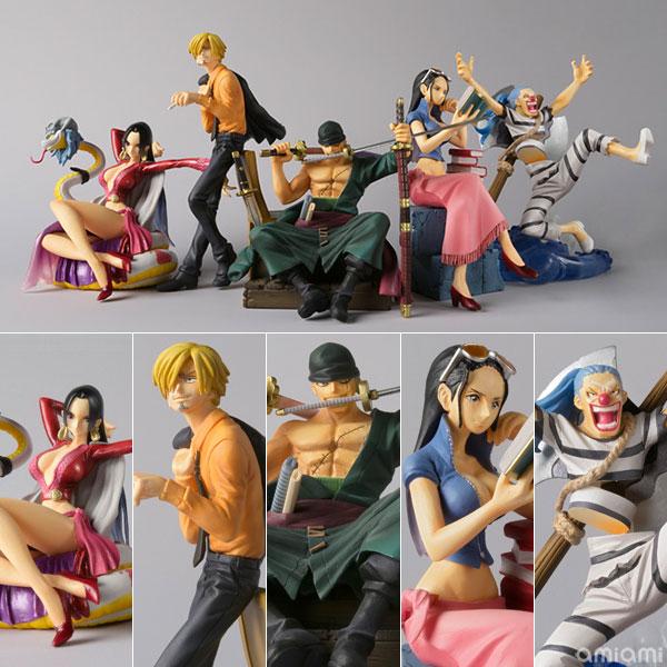 5 Figuras One PIece, Zoro, Sanji, Boa, Buggy, Robin, Bandai