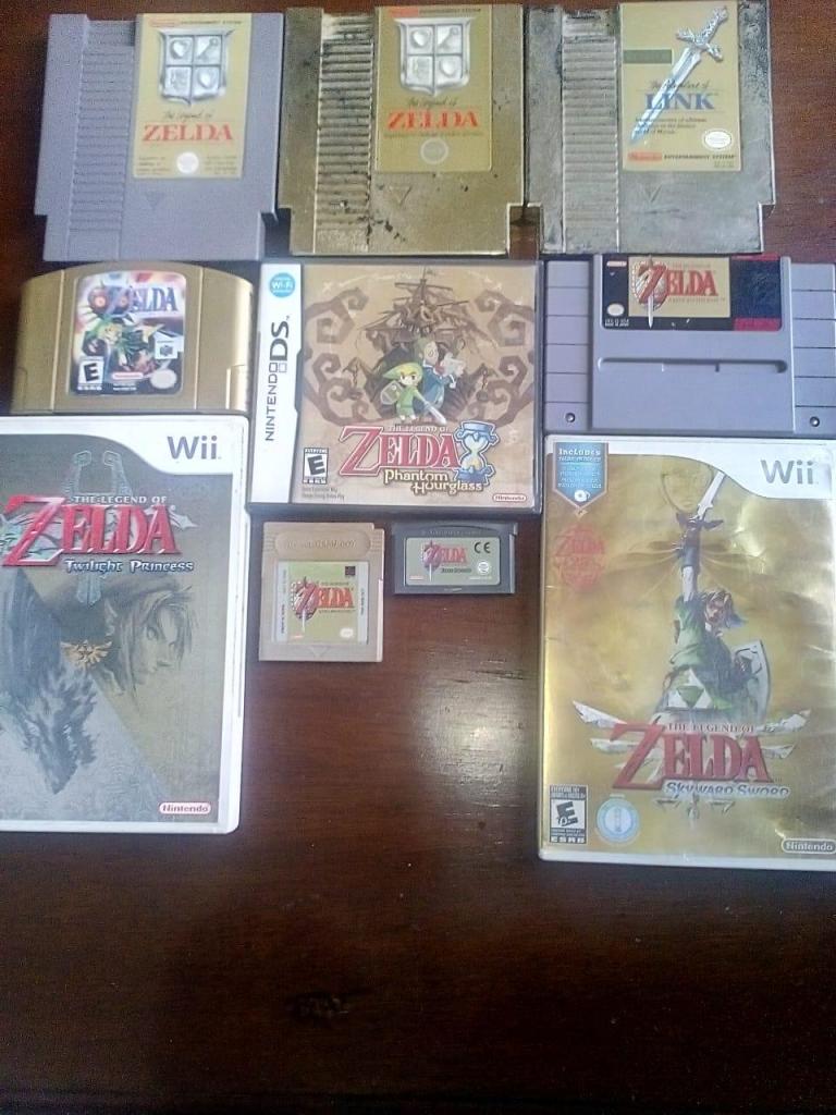 The leyend of Zelda Nes, Wii, N64, GBA, Nintendo DS, Snes.