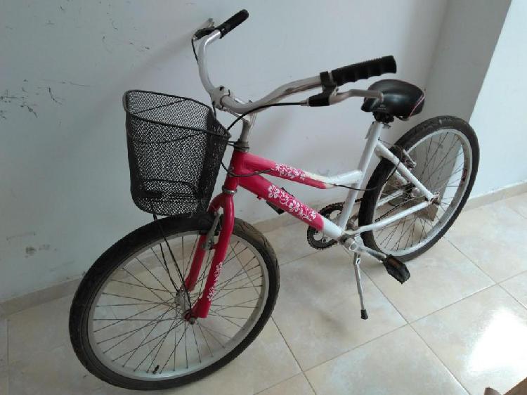 BICICLETA PARA NIÑA COLOR ROSADA CON BLANCO